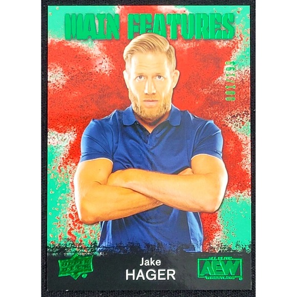 2021 UPPER DECK AEW JAKE HAGER MAIN FEATURES GREEN#D 1/199...